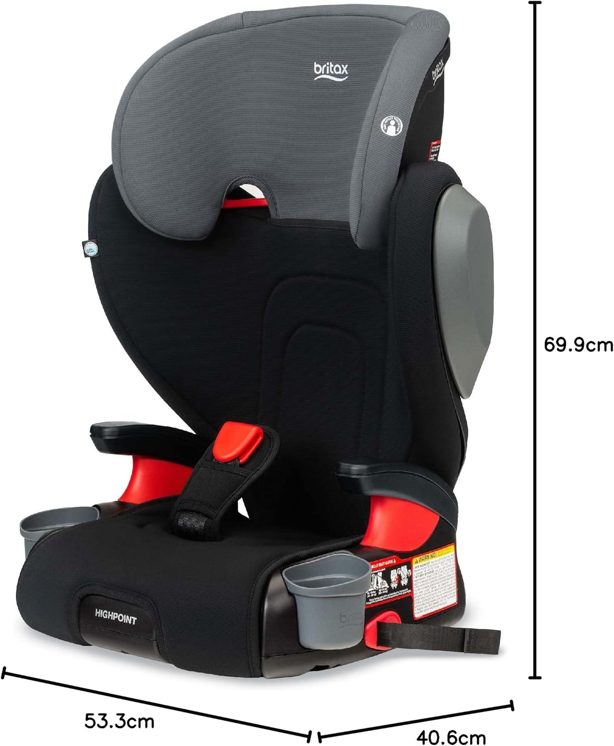 Highpoint Backless Belt-Positioning Booster Seat, Safewash Black Ombre