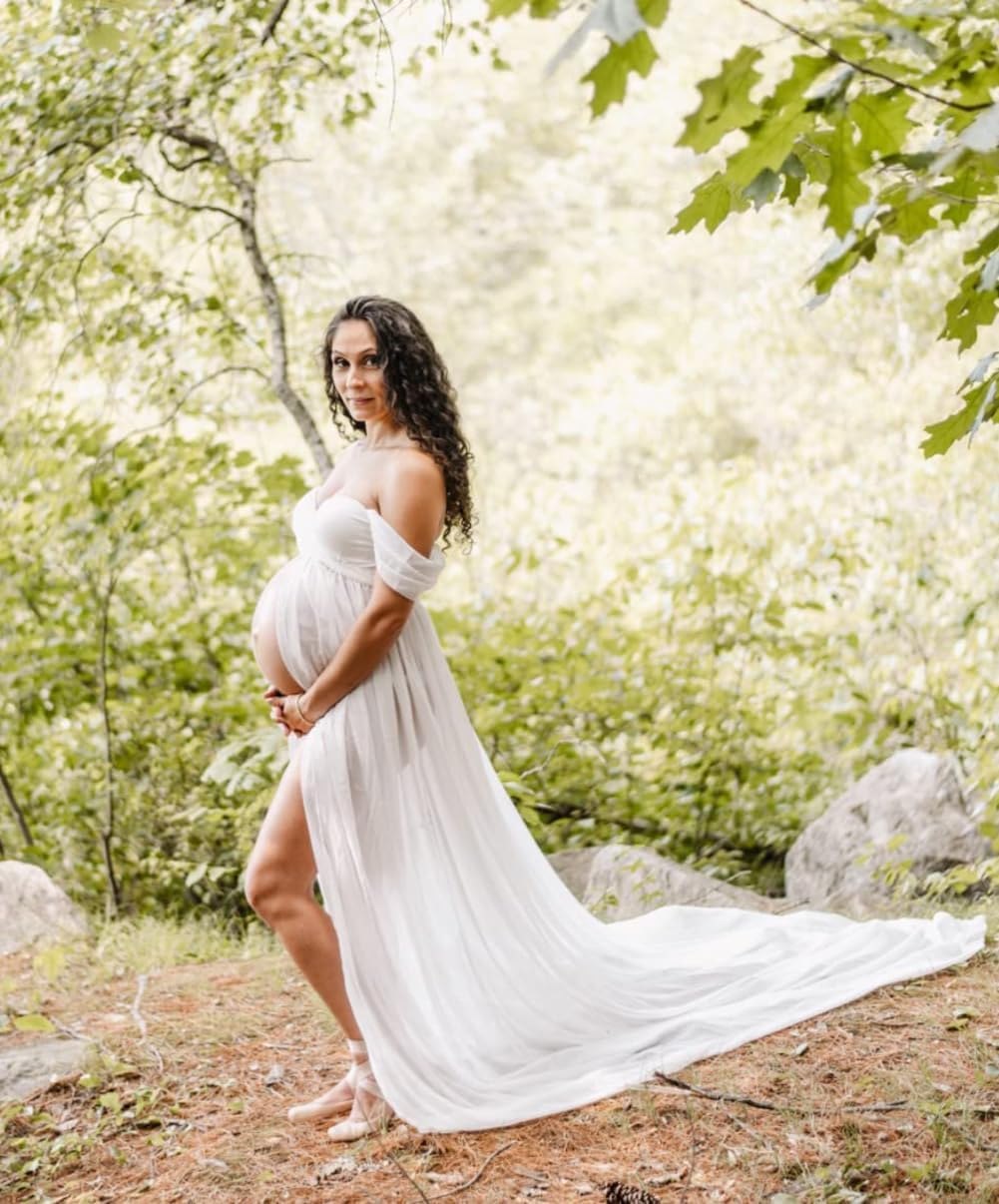 Maternity Dress for Photoshoot Photography Split Chiffon Maternity Gown Long Train Maternity Dresses