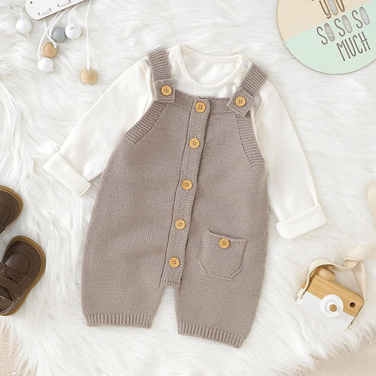 Newborn Baby Girl Boy Sweater Romper Knit Summer Sleeveless Knitted Bodysuit Button Sports Clothes