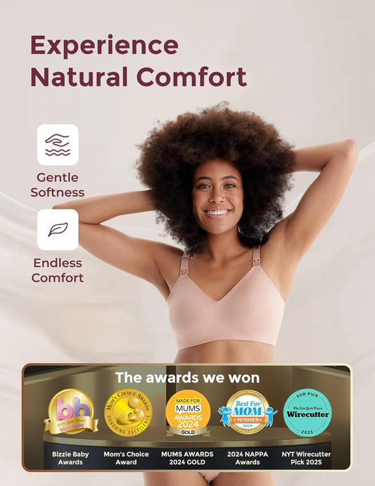 Nursing Bras for Breastfeeding, Seamless Maternity Bra Ultra Comfort Smooth Wireless Pregnancy Sleeping Bralette