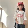 2024 Summer Fashion Loose Girl Children Letter Print T-Shirt Boy Baby Cotton Short Sleeve Tees Kid Casual Tops Toddler Clothes