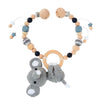 OOTDTY Crochet Elk Bunny Rattle Toys Wooden Baby Pram Clip Baby Gym Stroller Hanging Pendant Newborn Crib Mobile Rattle Toys