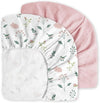 Muslin Crib Sheet,2Pk 100% Cotton Crib Sheets for Standard Crib Mattress & Toddler Bed Mattress 52"X28", Soft Breathable Neutral Crib Sheets Fitted for Boys Girls, Pink Bunny