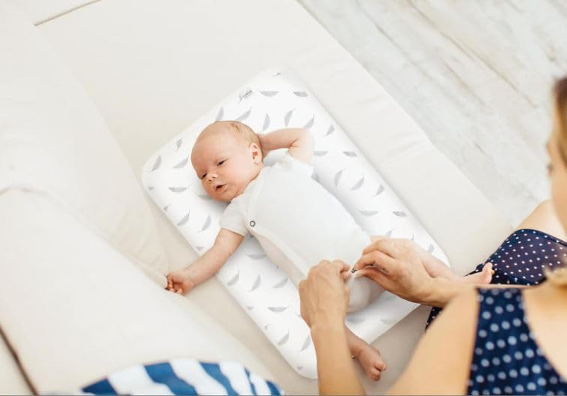 Deluxe Waterproof Changing Pad Liners - 20 X 30 Inches Baby Changing Table Liners - Baby Changing Pads - Diaper Changing Flat Liner Pad Waterproof Portable - Grey Feathers