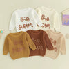 Children Toddler Girls Letter Embroidery Sweaters Knitted Autum Winter Baby Clothes round Neck Kids Girls Pullover Warm Tops
