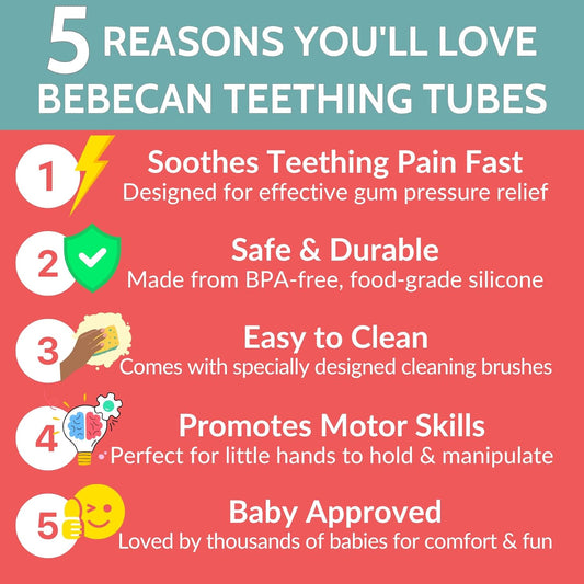 Teething Toys for Babies, Baby Teething Relief, 6 Vibrant Colors, Super Soft Silicone Jouet Dentition Bebe, Perfect Baby Gifts Baby Boy Gifts