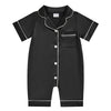 REDWOON Infant Baby Girl Boy Silk Jumpsuit Pajamas Short/Long Sleeve Button-Up Satin Pjs Footie Romper Pajama Nightgown