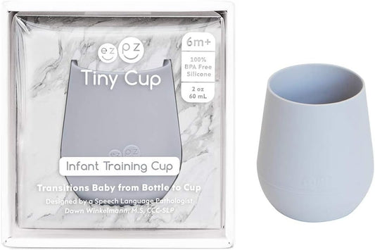 Tiny Cup Bundle (2-Pack) Silicone Training Cup for Infants 4 Months+ (Pewter)