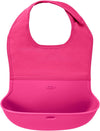 Tot - Roll-Up Bib Set - Soft Silicone and Fabric Bib for Baby and Toddler from 6 Months and up - Pink - 6129000