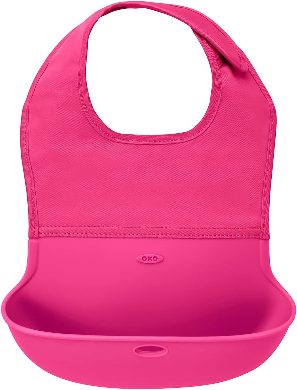 Tot - Roll-Up Bib Set - Soft Silicone and Fabric Bib for Baby and Toddler from 6 Months and up - Pink - 6129000