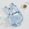 Infant Baby Girl Boy Birthday Overalls Romper Number and Letter Print Summer Adorable Elastic Band Jumpsuits 6-18M