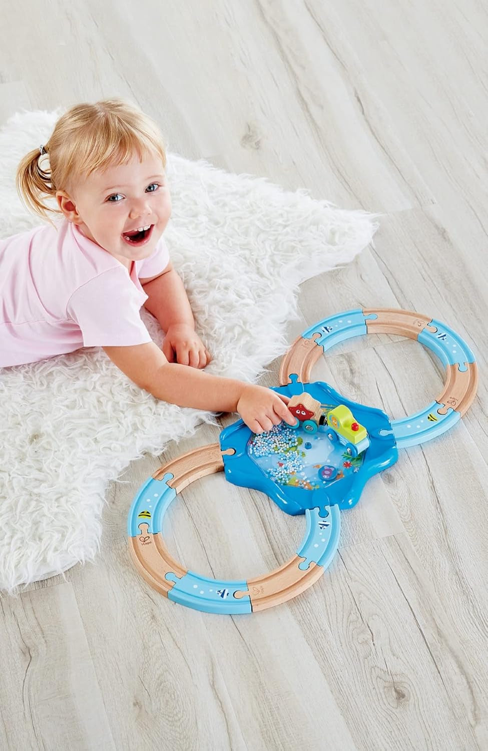 Undersea Figure 8 Play Set | under Water Inspired Wooden Railway and Train Toy Set for Toddlers