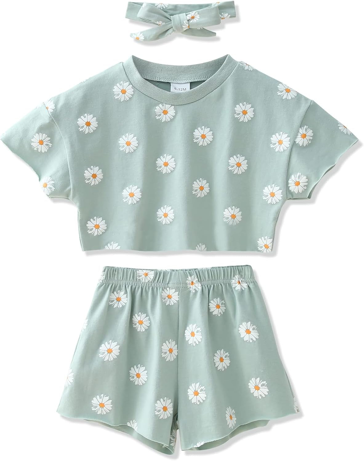 Toddler Baby Girls Summer Clothes Infant Shorts Sets Short Sleeve Outfits 6 Months-5 Years