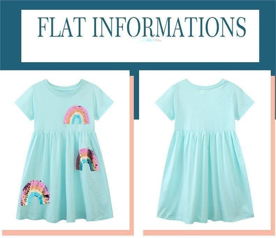 Toddler Summer Dress, Little Girls Short Sleeve Cotton Casual Dresses Clothes 2-8 Years