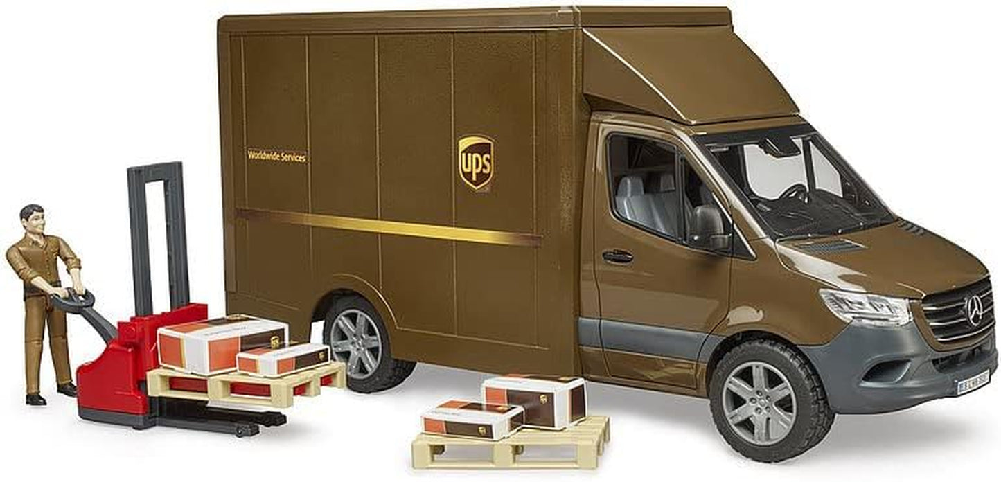02678 MB Sprinter UPS with Driver & Accessories, Brown/Red