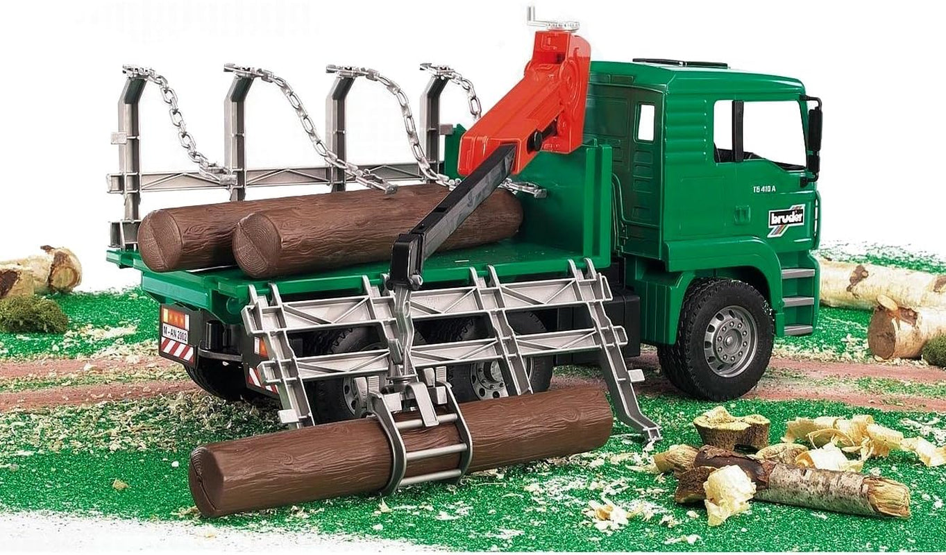 02769 Man Timber Truck with Loading Crane and 3 Trunks