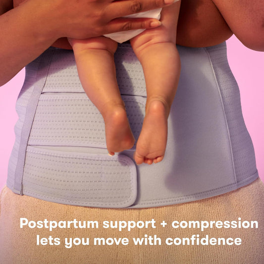 Belly Binder Postpartum Recovery, for Natural Delivery & C-Section Recovery, 9" High Adjustable Compression Wrap