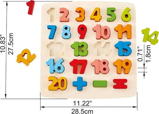 Odyssey Toys Chunky Number Puzzle (10 Pieces), Multicolor, 5'' X 2''