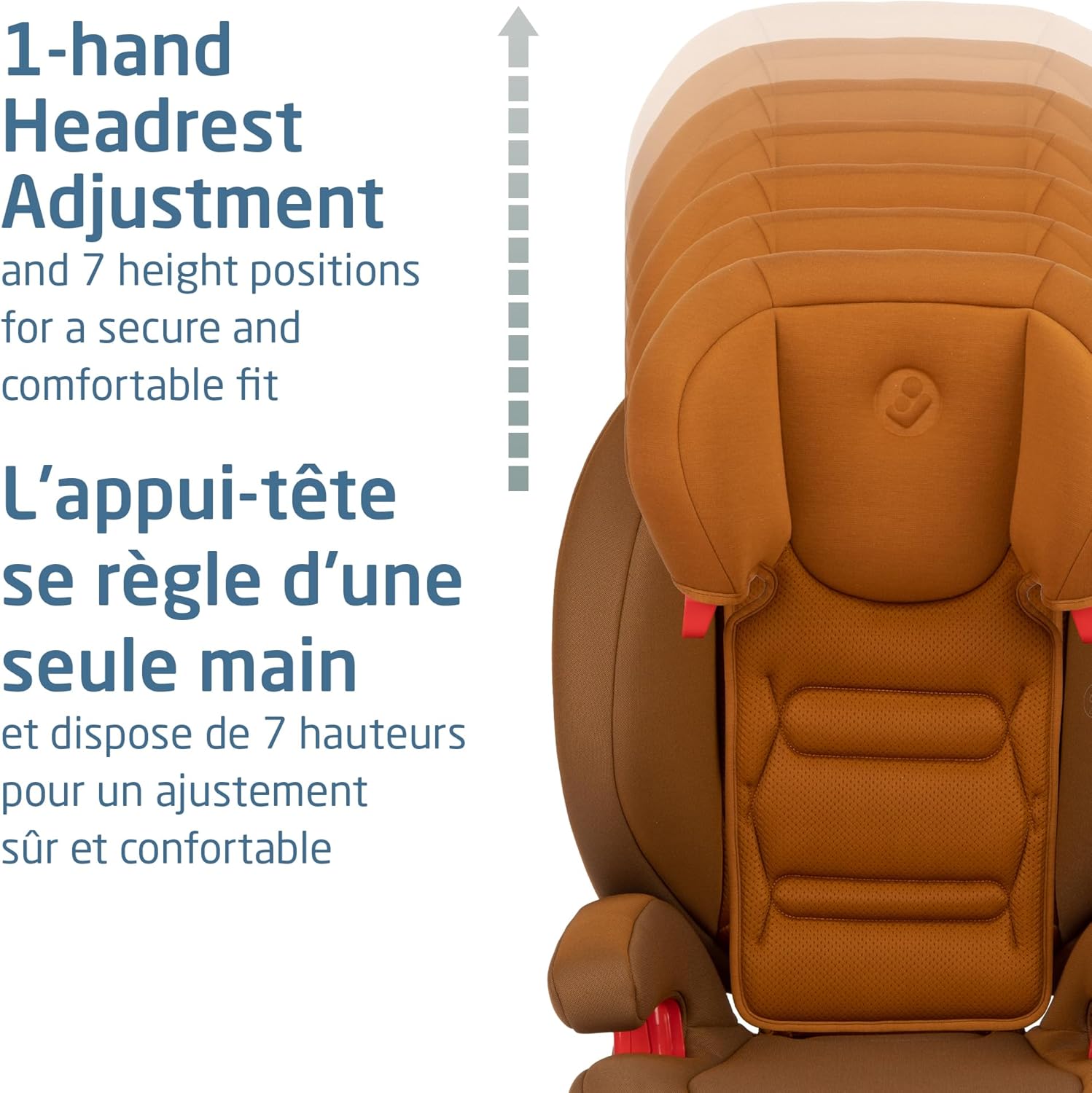 Rodisport 2-In-1 Convertible Booster Car Seat | High Back & Backless Modes | 7-Position Adjustable Height | Integrated Belt Guides | Rigid-Latch System | Cognac