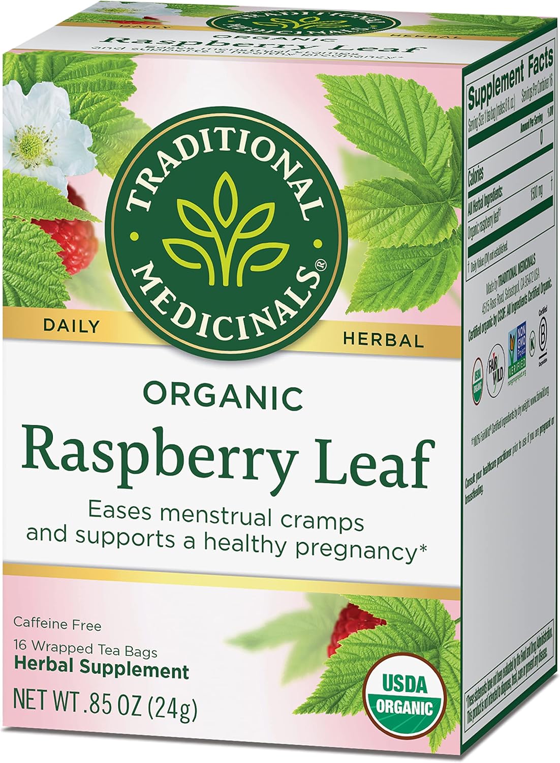 Organic Raspberry Leaf Herbal Tea - 16 Tea Bags