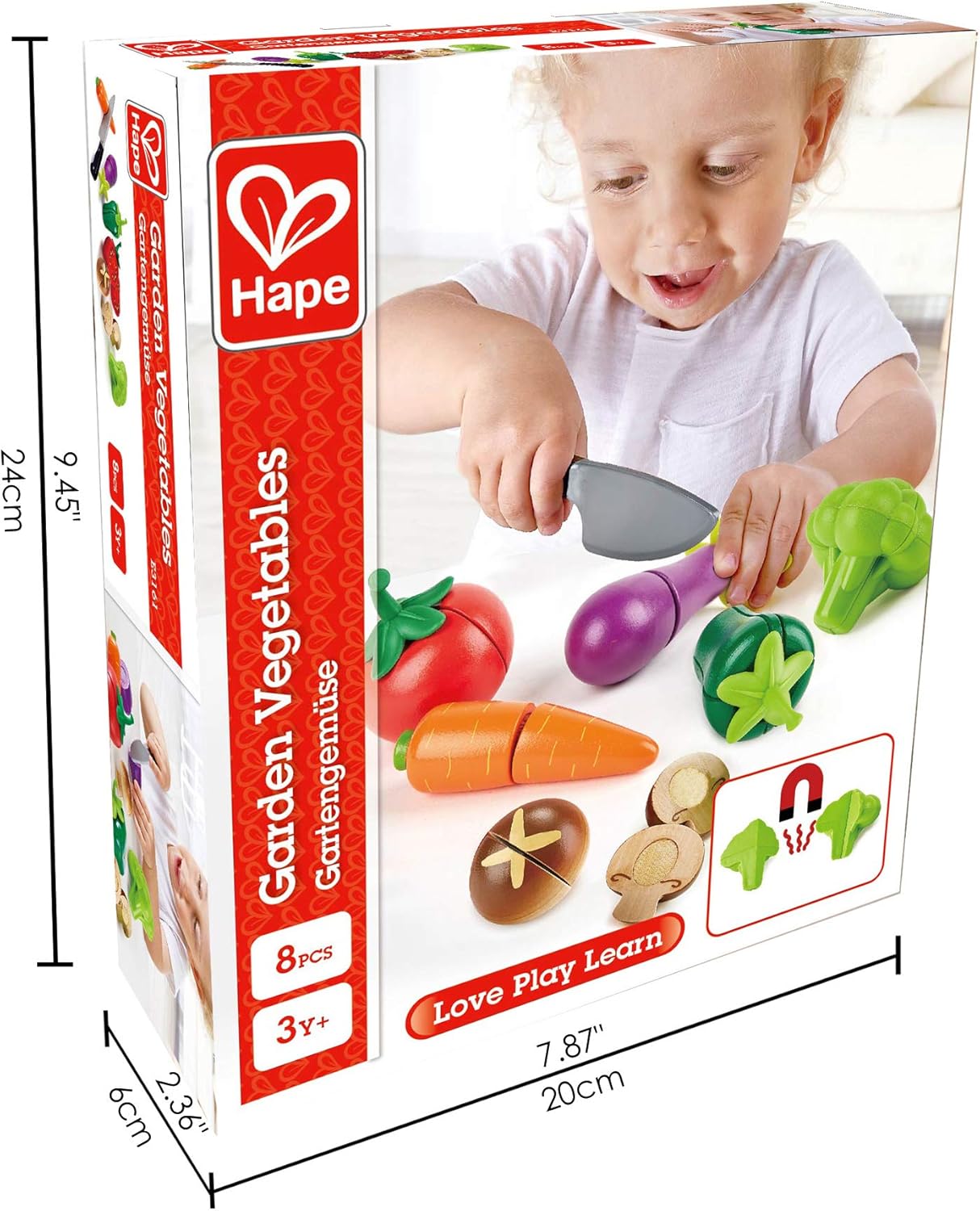 Garden Vegetables | Wooden Cooking Accessories for Kids, Pretend Play Food, Assortment of Ingredients for Toddlers Ages 3+