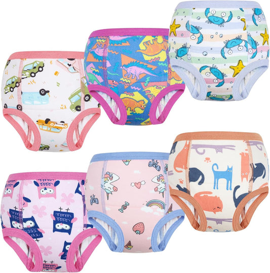Training Underwear Absorbent Potty Training Pants for Boys and Girls Cotton Pee Pants 2T-9T