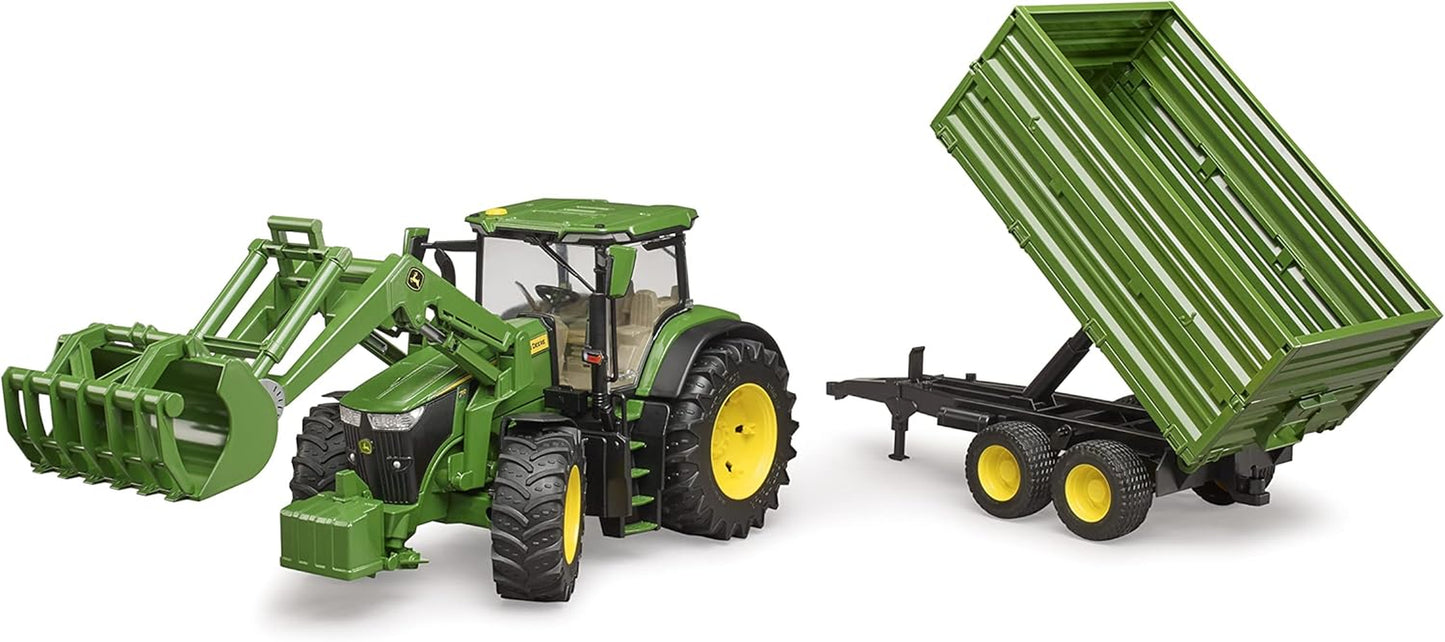 John Deere 7R 350 with Frontloader and Trailer