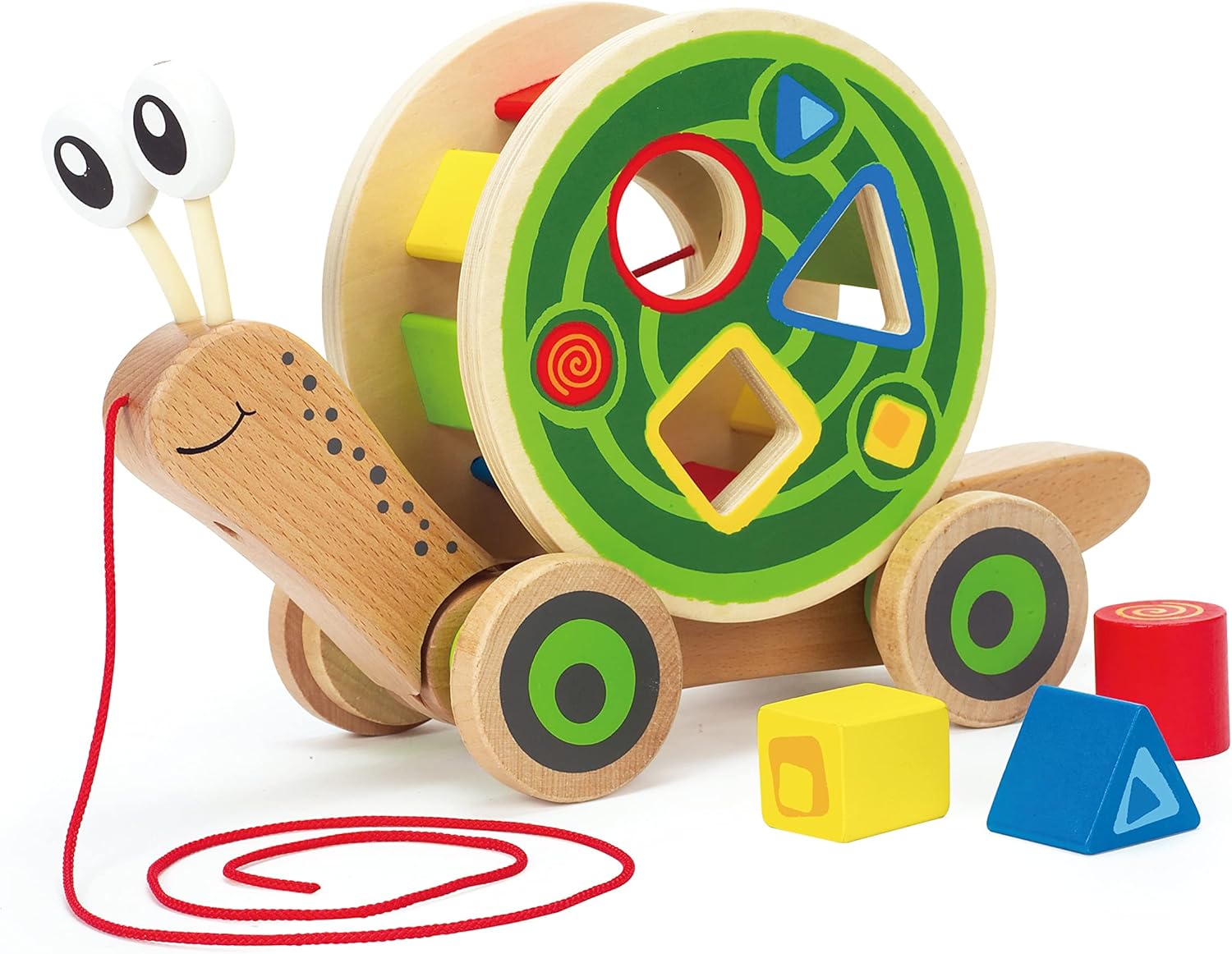 Walk-A-Long Snail Toddler Wooden Pull Toy