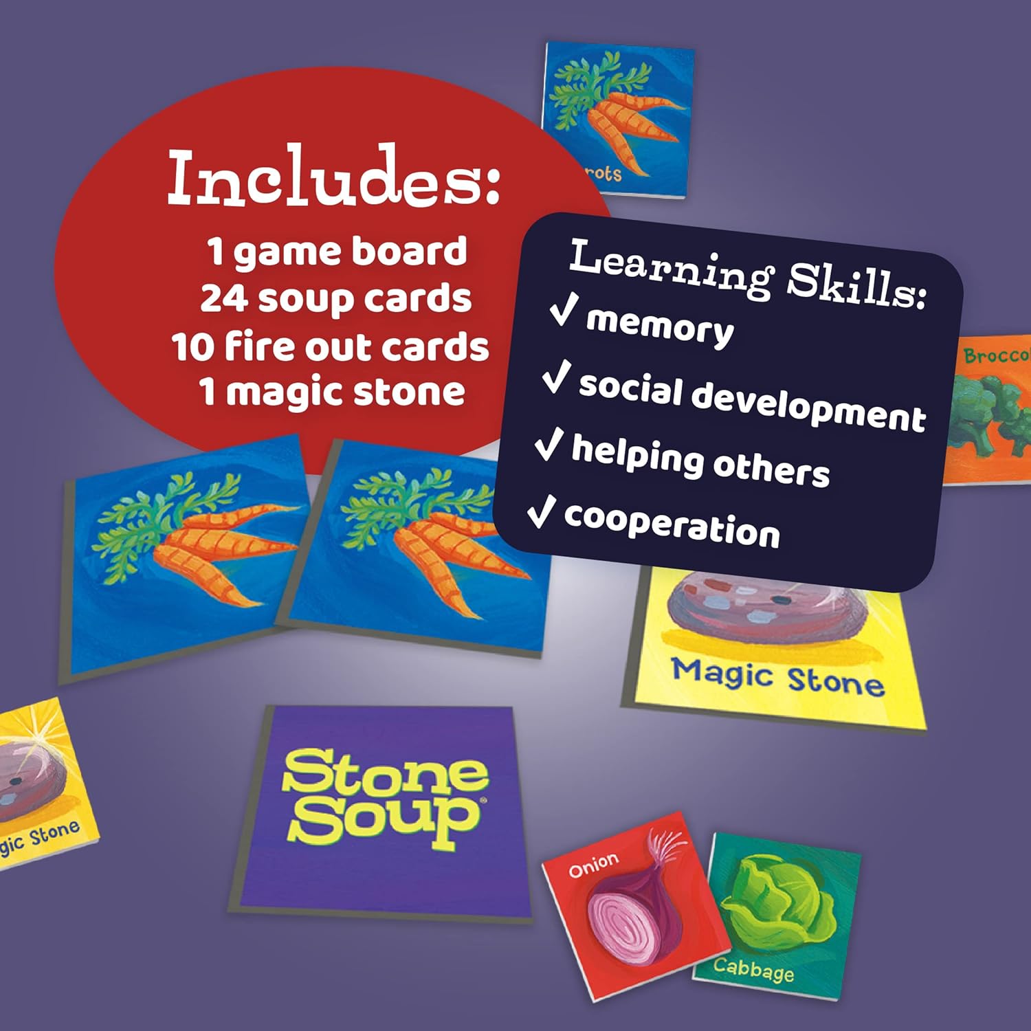 Stone Soup Cooperative Memory Board Game for Toddlers & Kids 5+ - Educational Matching Game Develops Problem Solving & Social Skills