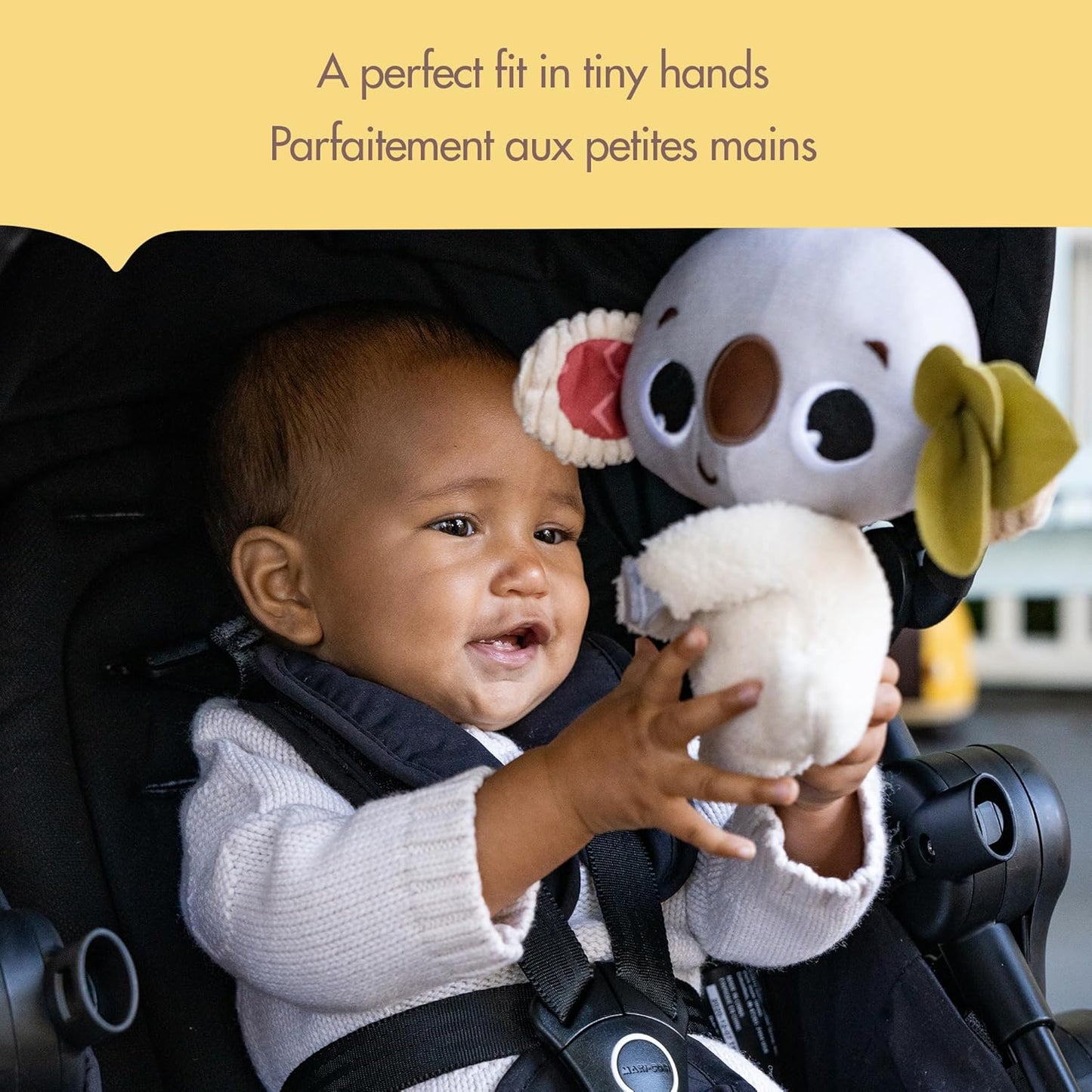 Boho Chic Koala Rattle – EARTHY DESIGN Plush Baby Toy with UNIVERSAL CLIP for Strollers, Bassinets, and Cribs, Encourages Exploration and Cognitive Development, for 0M+
