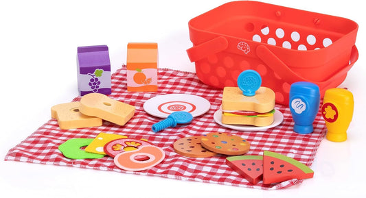 Pretendables Picnic Basket Set - Pretend Playset with Storage, 3+
