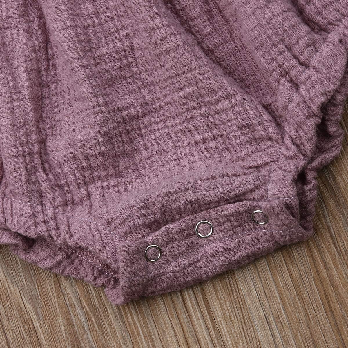 Newborn Baby Girl Clothes Summer Adjustable Straps Romper Dress Cotton Linen One Piece Photoshoot Birthday Outfit