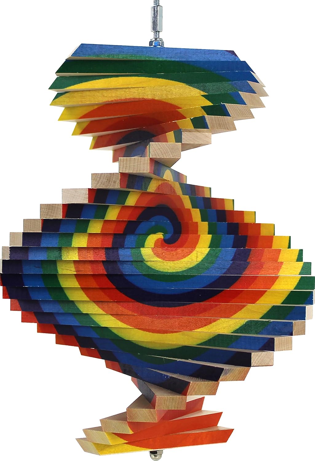 Spiral Wood Wind Spinner - Made in USA