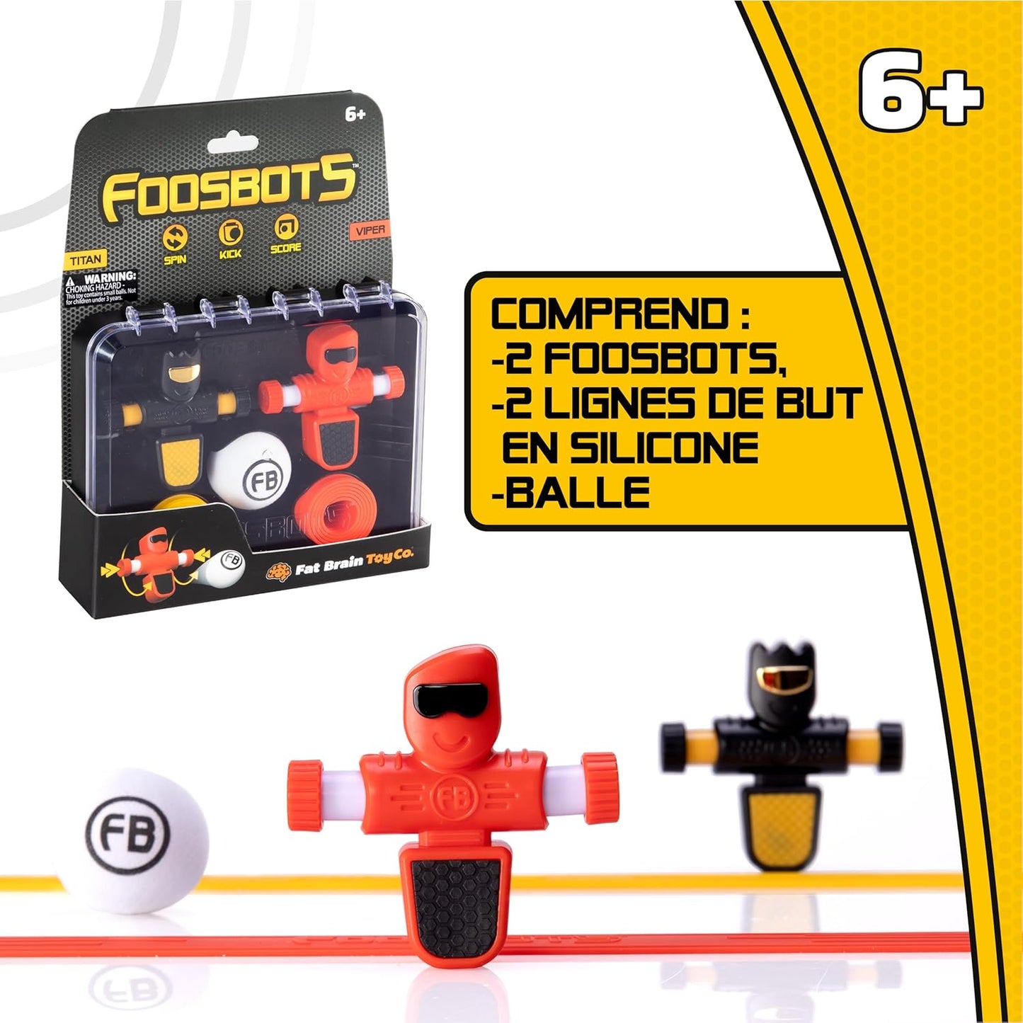 Foosbots on the Go Tabletop Trickshot Game, 2 Player Soccer Toys, Games for Kids Ages 6+