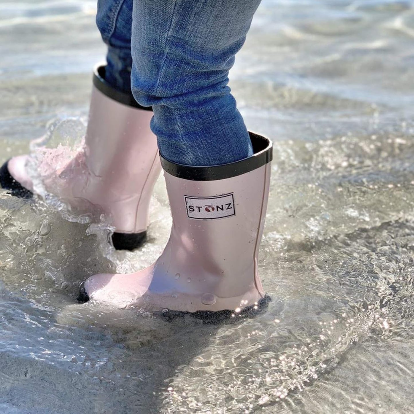 Rain Boots 100% Natural Rubber for Kids Boys & Girls - SAFE No Chemicals Summer Fall Lining Insert Toddler Children, Metallic Pink, 8T