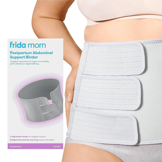 Belly Binder Postpartum Recovery, for Natural Delivery & C-Section Recovery, 9" High Adjustable Compression Wrap