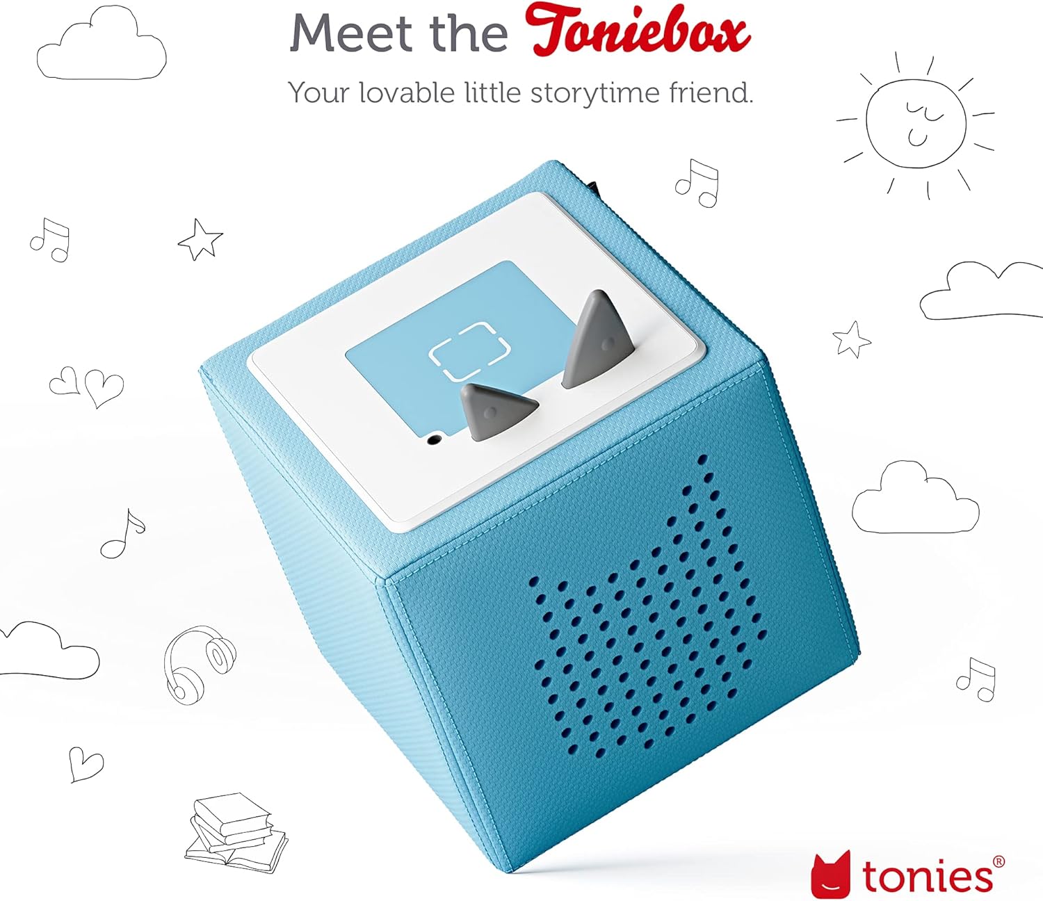 Toniebox Starter Set with Elsa, Moana, Cinderella, and Ariel - Light Blue [Discontinued]