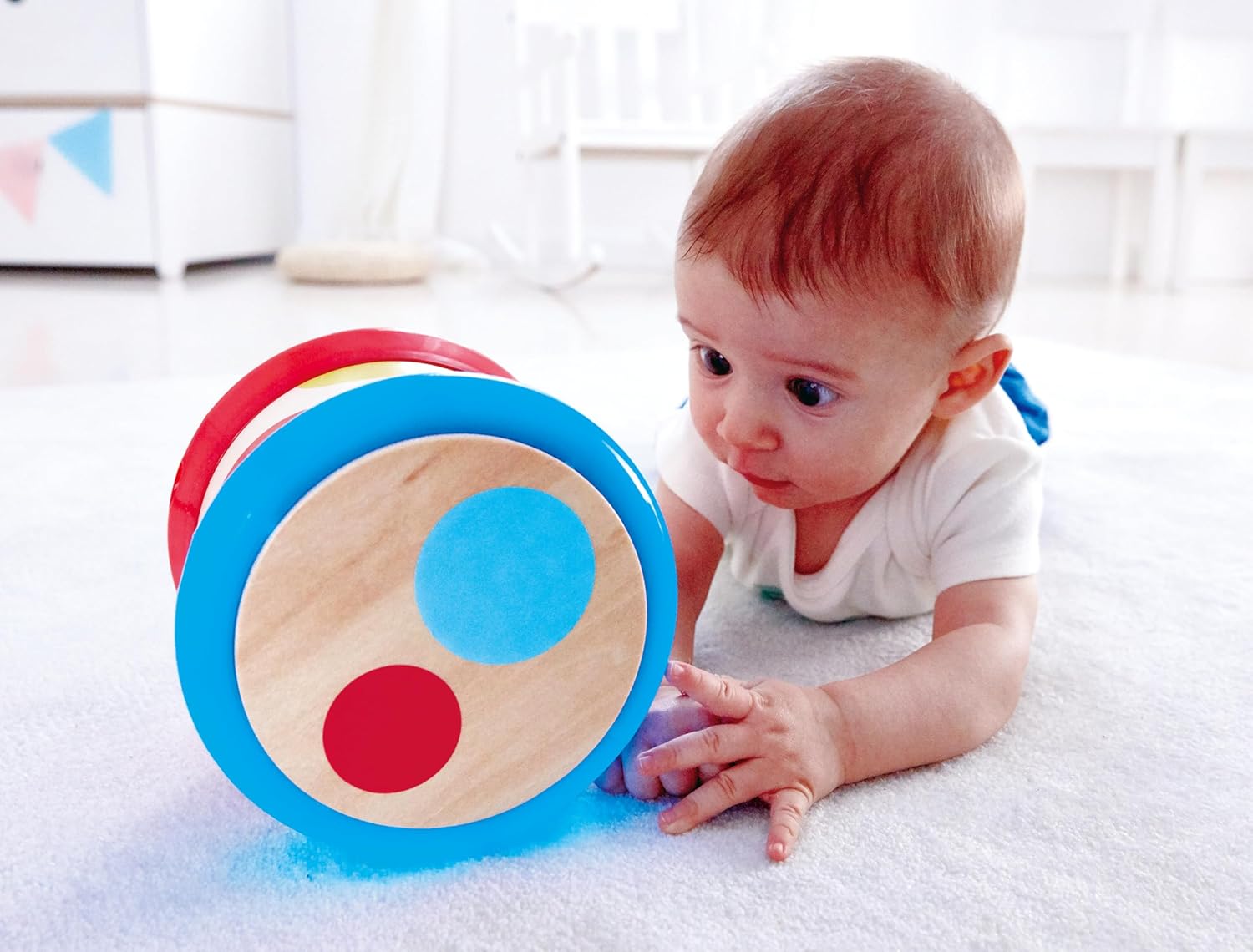 Baby Drum | Colorful Rolling Drum Musical Instrument Toy for Toddlers, Rhythm & Sound Learning, Battery Powered (E0333)