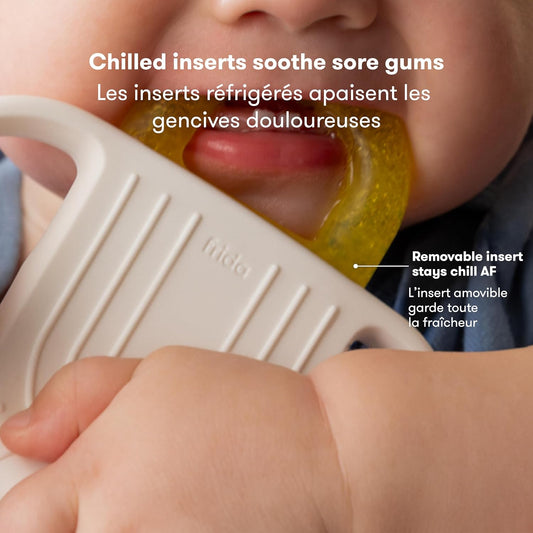 Silicone Teething Toys, 4-In-1 Teether for Babies & Infants, Teething Relief for 0-18 Months, Not-Too-Cold-To-Hold Baby Teether, Bpa-Free