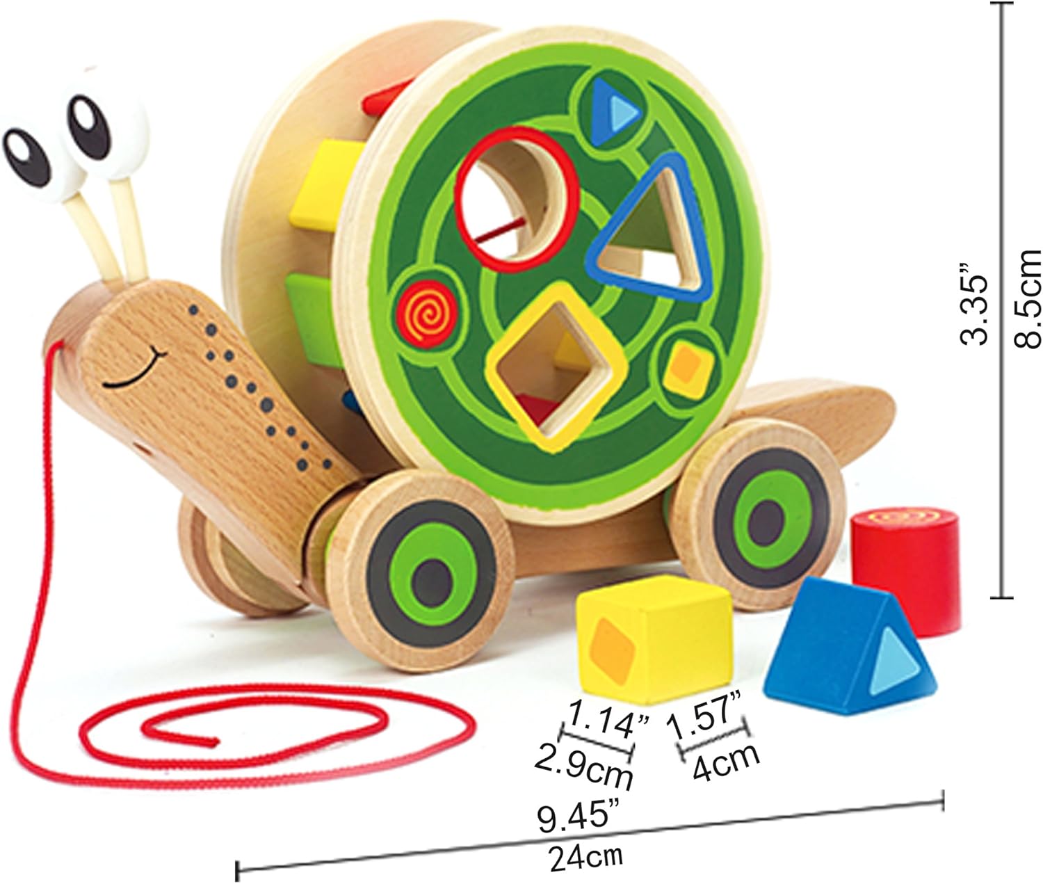 Walk-A-Long Snail Toddler Wooden Pull Toy
