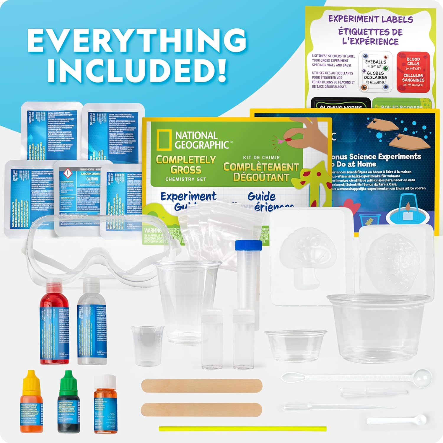 National Geographic Gross Chemistry Set - 20 Gross Science Experiments for Kids, Dissect a Brain, Burst Blood Cells, and More, Great STEM Science Kit for Kids