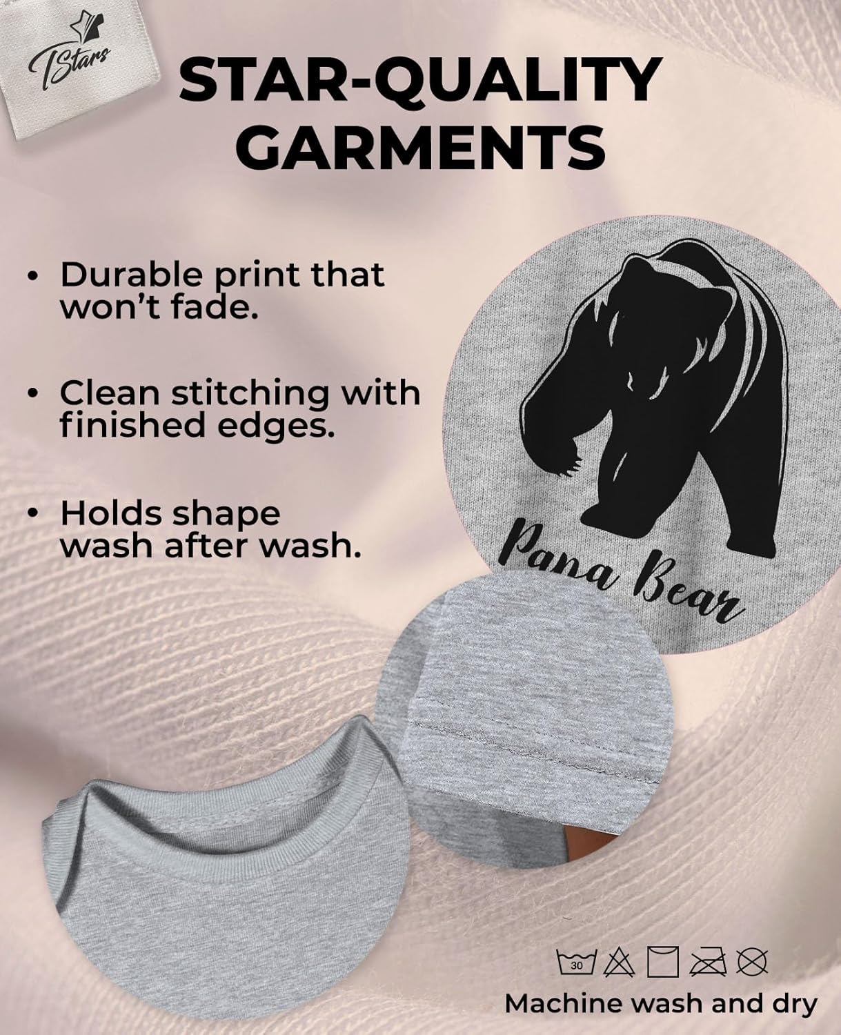 Papa & Baby Bear Dad and Son Daughter Matching Shirts Fathers Day New Dads Gift Father and Infant Shirt Set Dad Gray Large/Baby Gray 6M (3-6M)