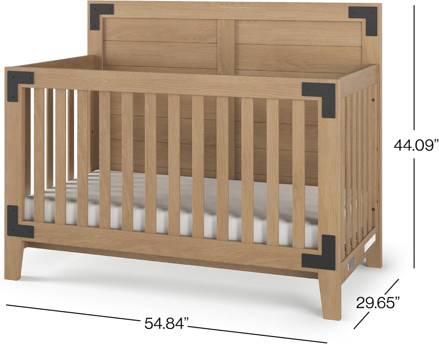 Lucas 4-In-1 Convertible Crib, Nutmeg