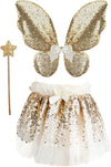 41755 Gracious Gold Sequins Set, Size US 4-6 Hats, Masks and Party Accessories, Multicoloured, Único