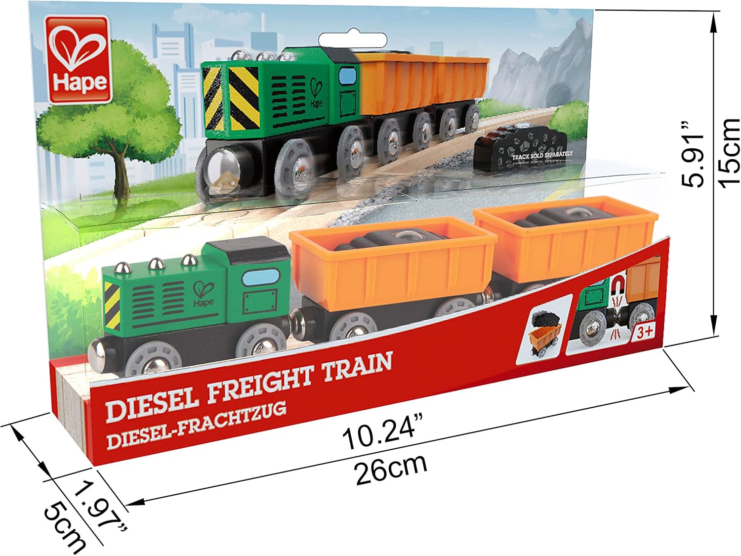 E3719 Kids Wooden Railway Passenger Steam Train Toy