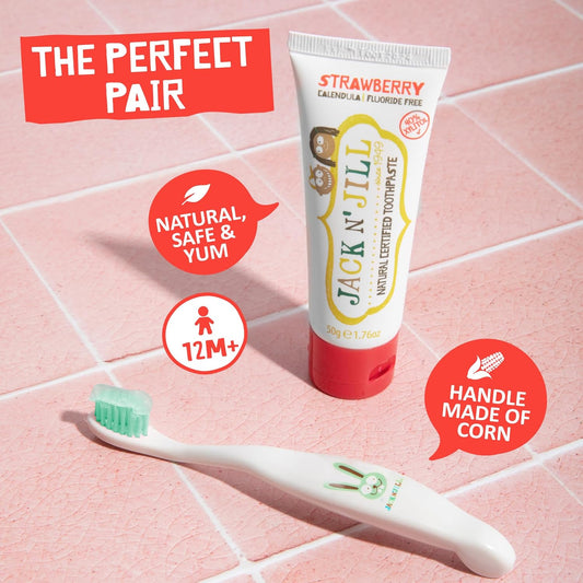 Jack N Jill Strawberry Toothpaste with Bunny Bio Brush