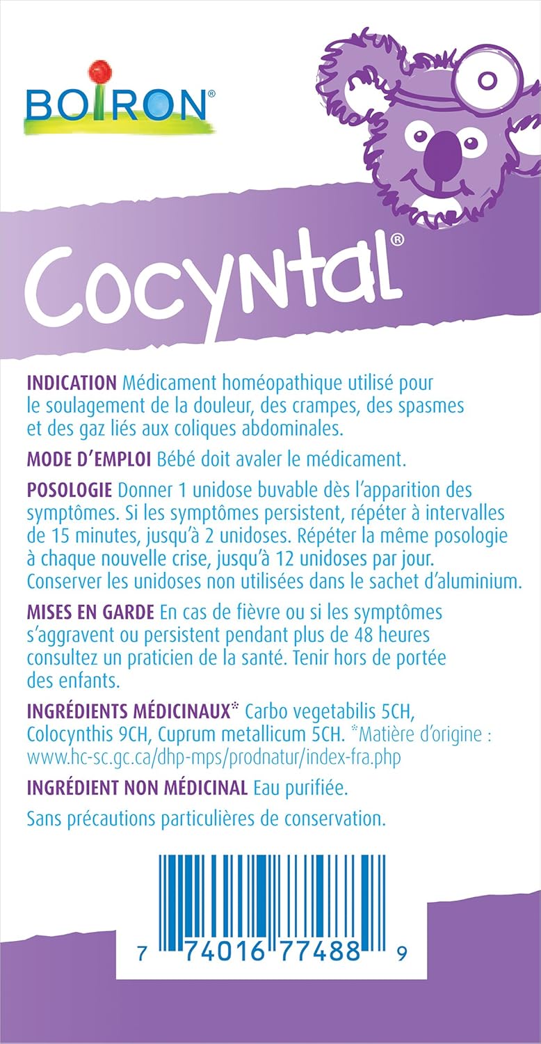 Cocyntal Used for the Relief of Baby Colic: Abdominal Pain, Cramps, Spasms and Intestinal Gas. 30 Unit-Doses
