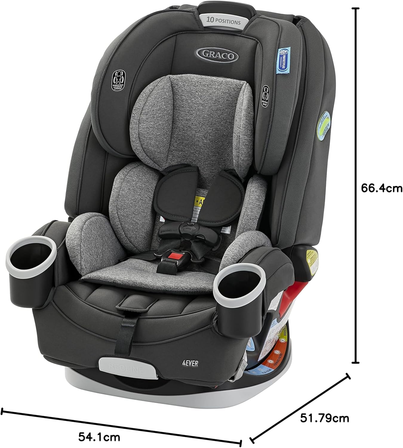4Ever All-In-One Convertible Car Seat, 4-In-1 Baby to Big Kid Car Seat from 1.8-54 Kg (4-120 Lb), Protectplus Engineered, Lofton