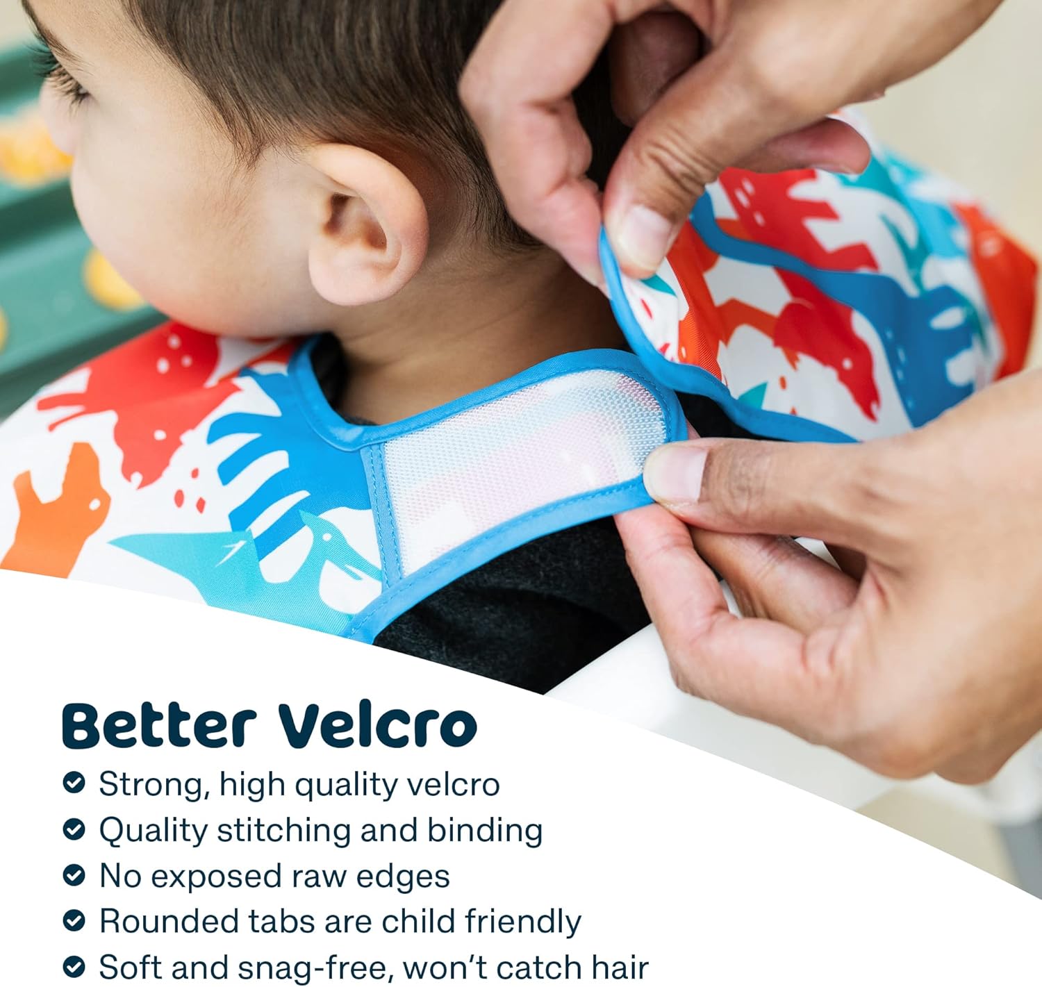 Mess Proof Baby Bib, 2 Pack Long Sleeve Bib Outfit, Waterproof Bibs for Toddlers, Machine Washable, Tug Proof