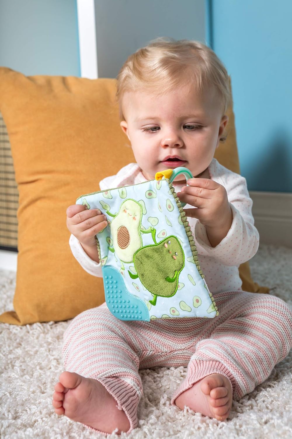- Sweet Soothie Crinkle Teether for Babies - Yummy Avocado 6"
